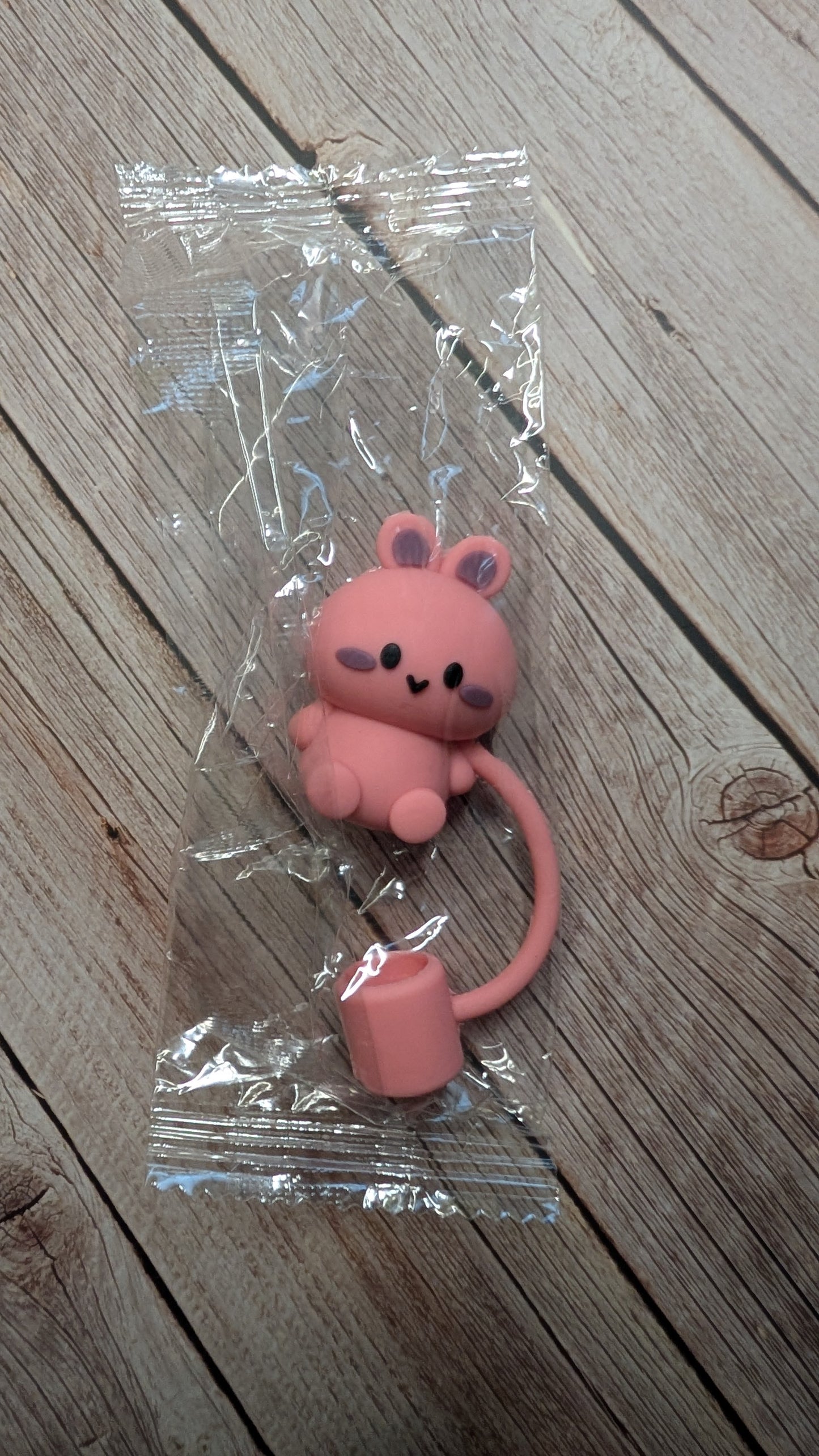 Strohhalmtopper Hase Pink