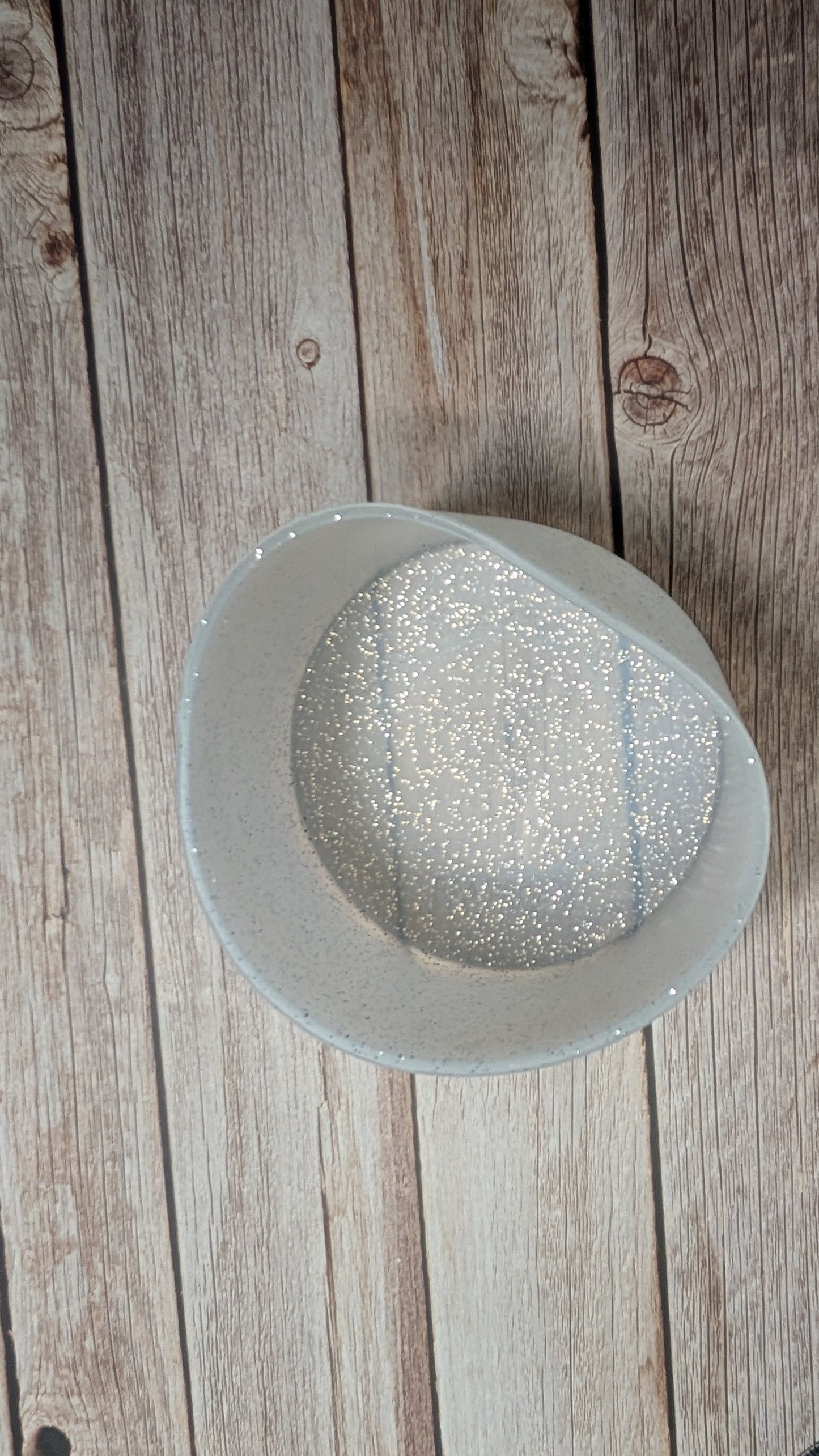 Silikonhaube Weiß Glitzer