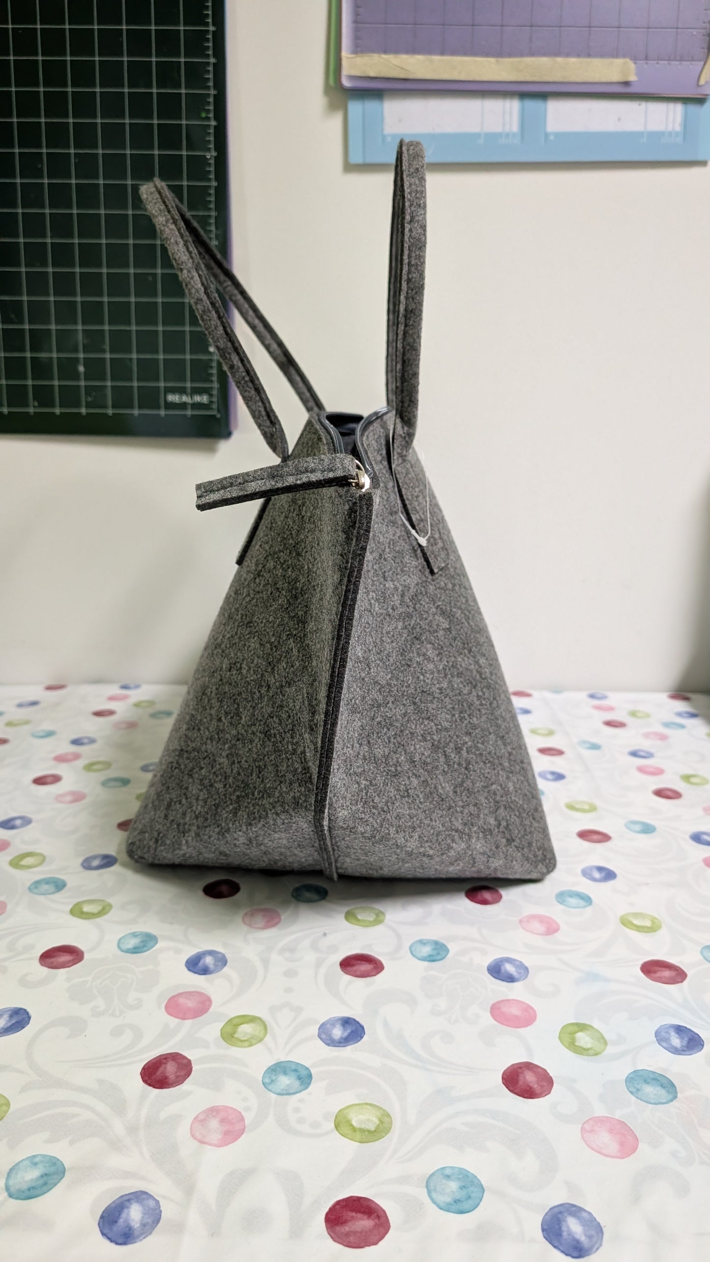 Filztasche Grau XXL mit Reißverschluss