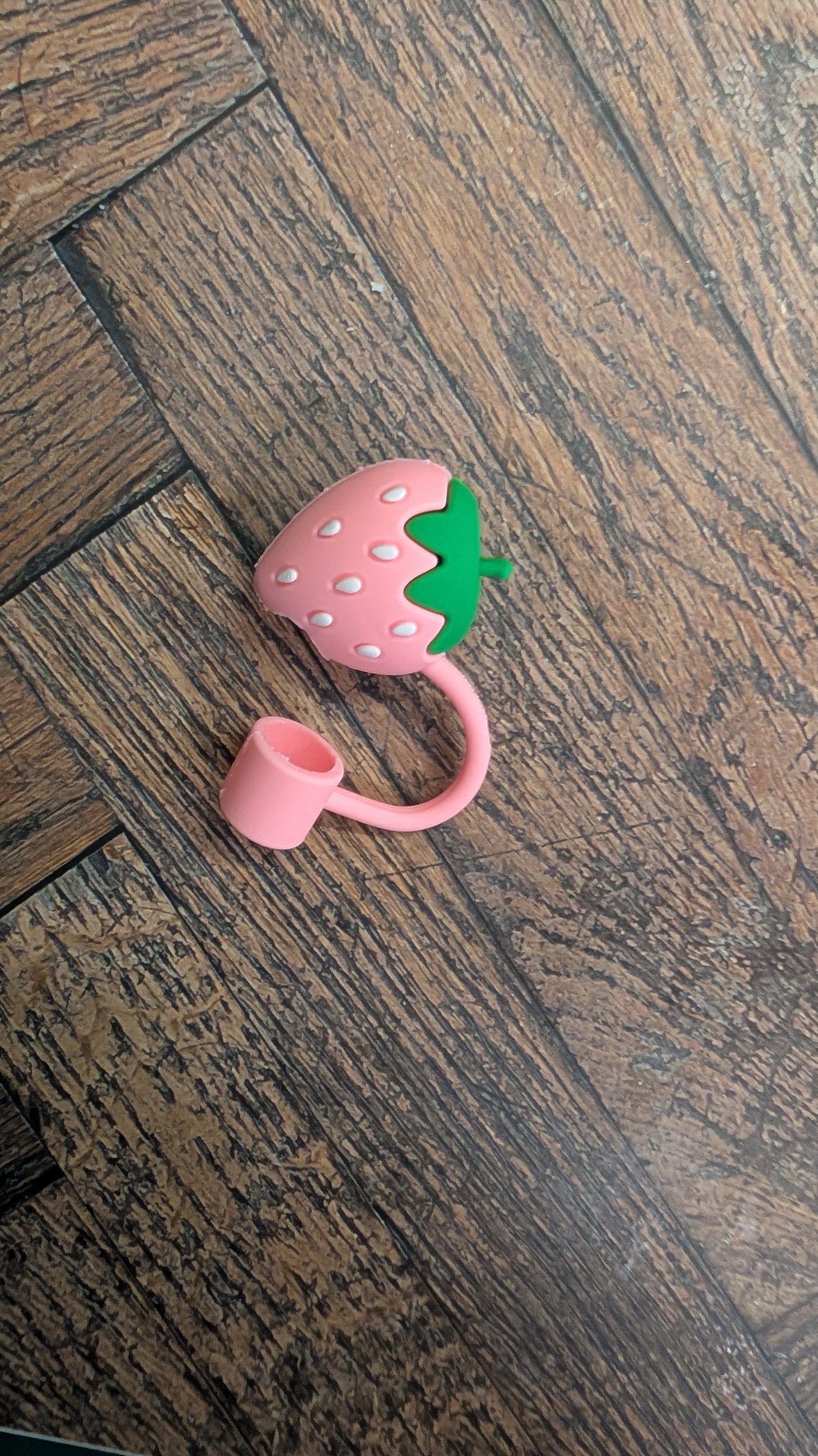 Strohhalmtopper Erdbeere Rosa