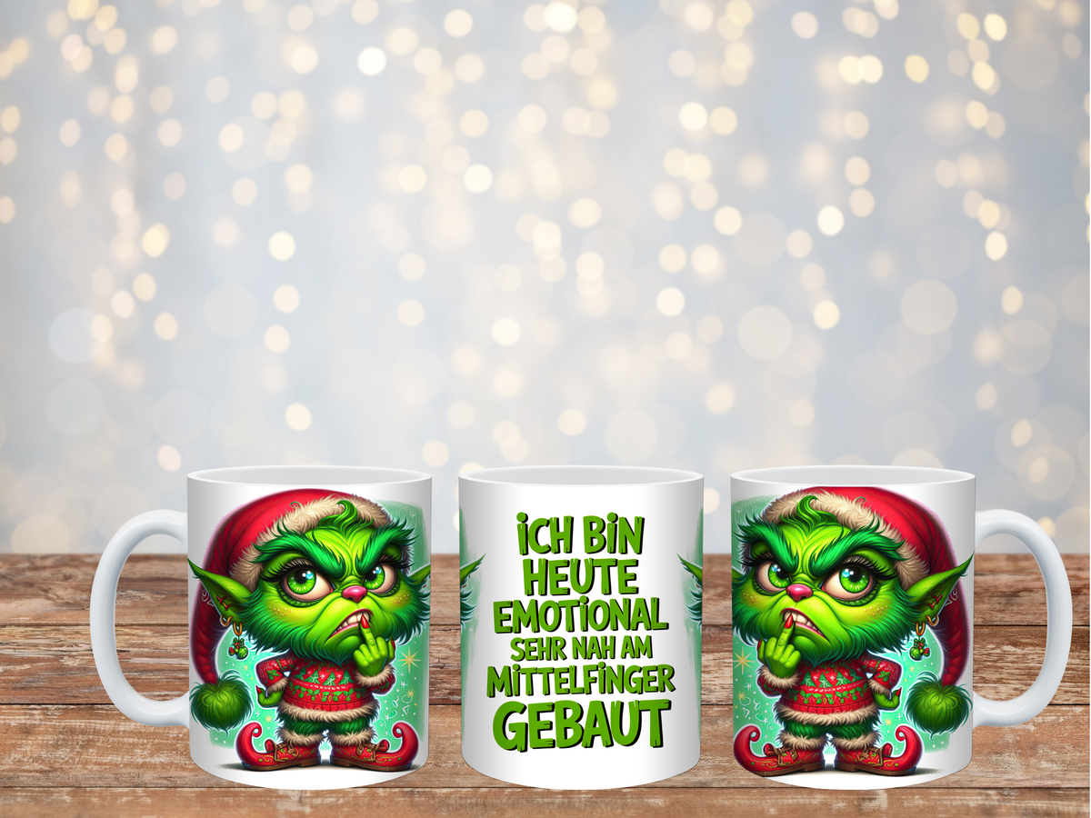 Emotional am Mittelfinger Tasse