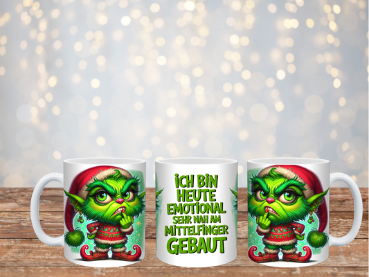 Emotional am Mittelfinger Tasse