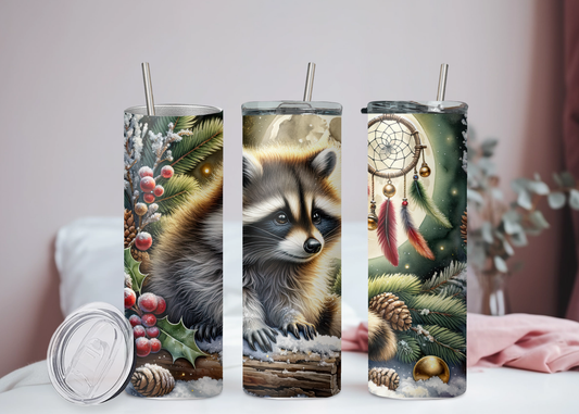 Waschbär Winter Becher