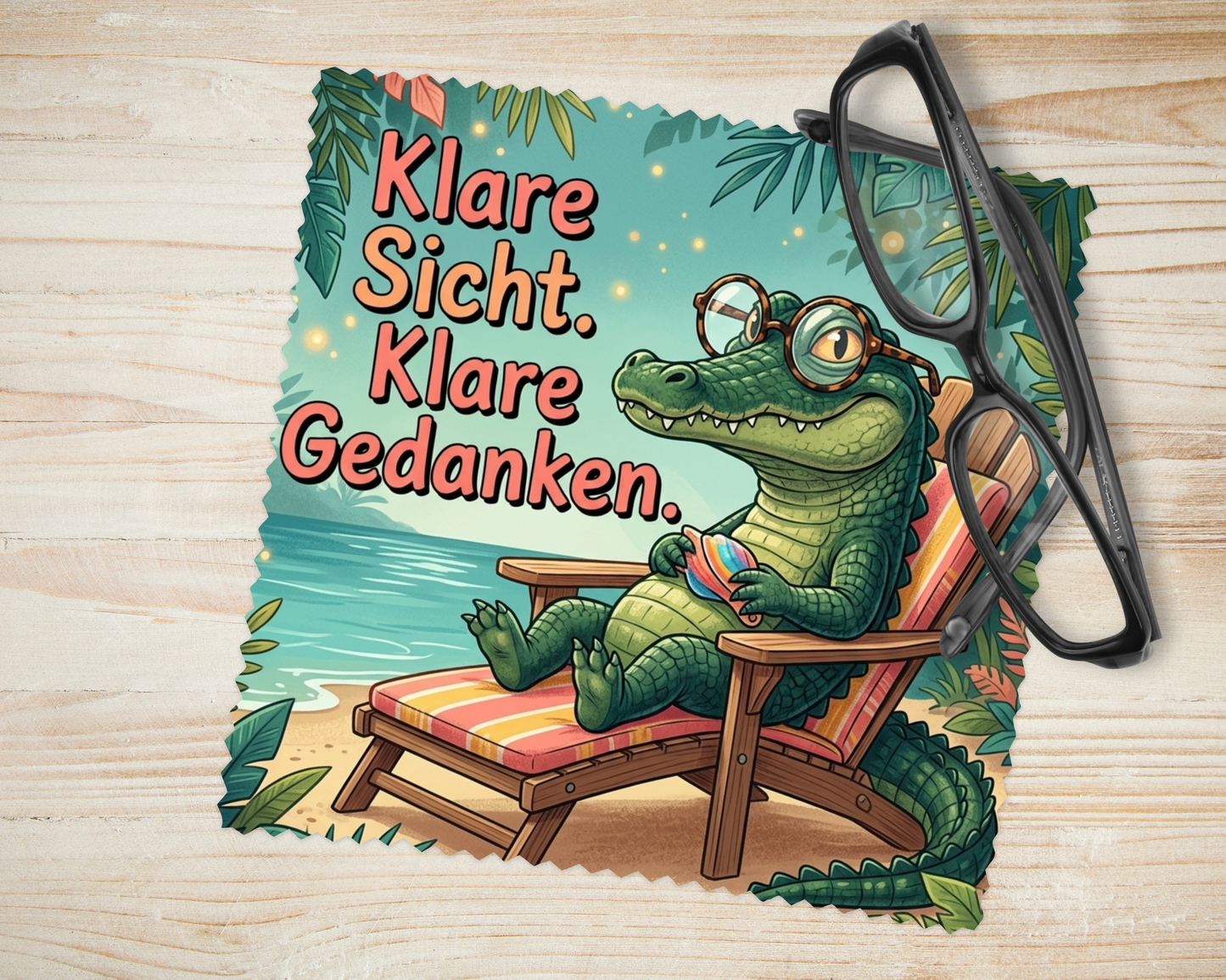 Brillenputztuch Krokodil