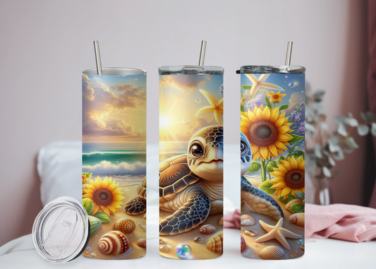 Sonnenblumen Schildkröte Becher