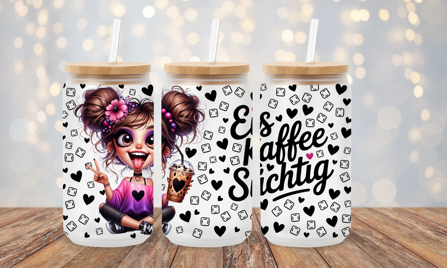 Trinkglas Eiskaffee Süchtig