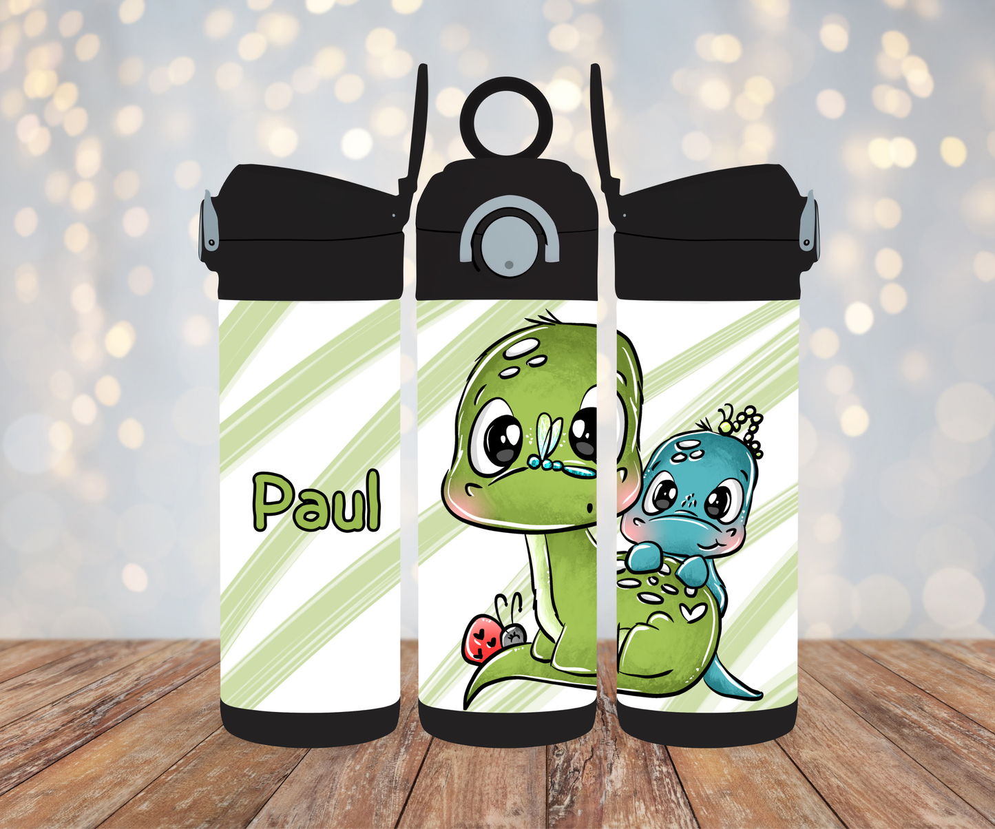 Kinderflasche Schnubbirella Dinocutie Grün
