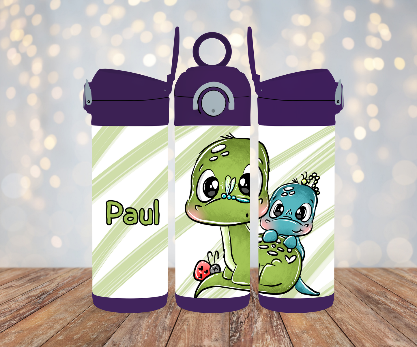 Kinderflasche Schnubbirella Dinocutie Grün