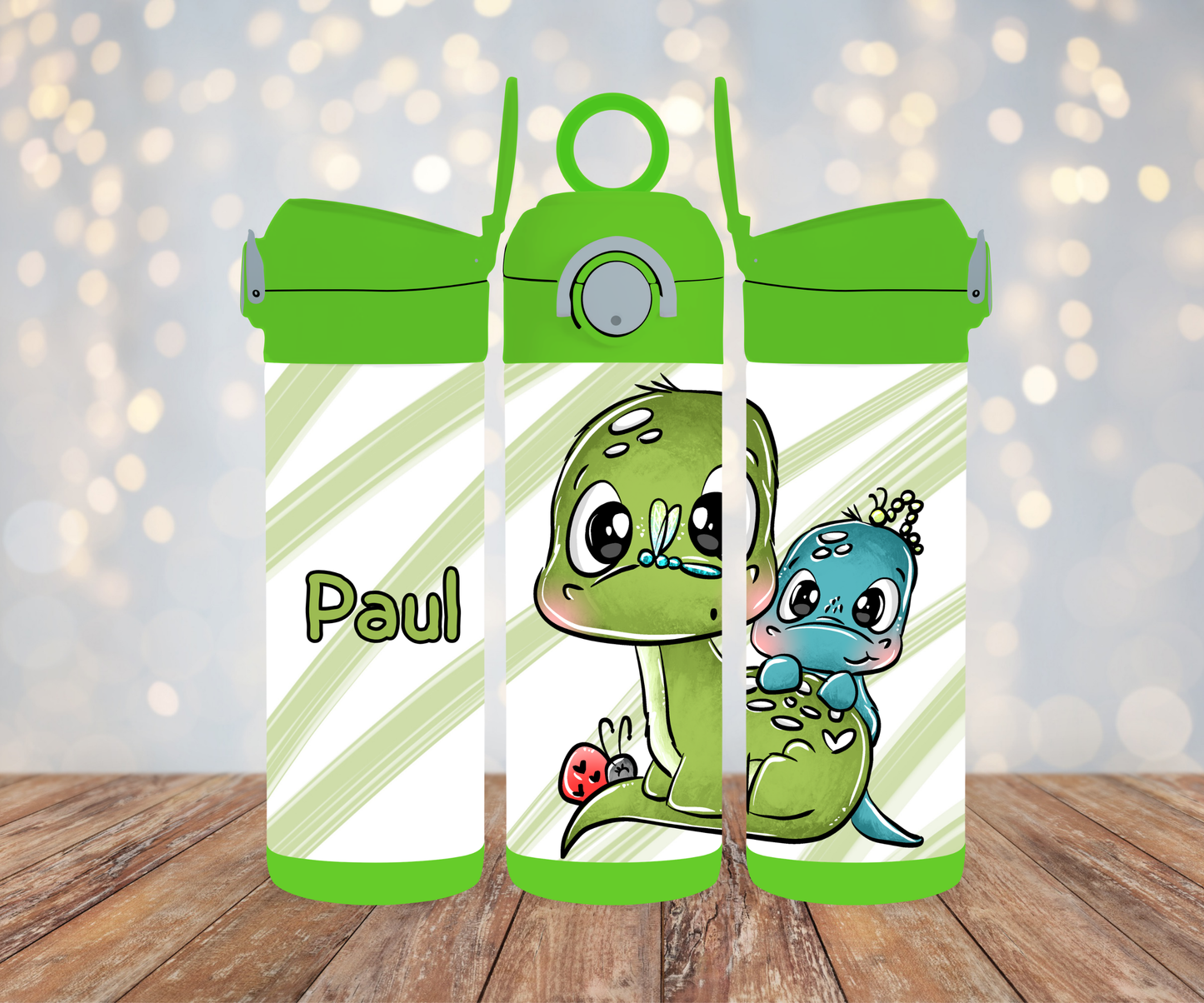 Kinderflasche Schnubbirella Dinocutie Grün