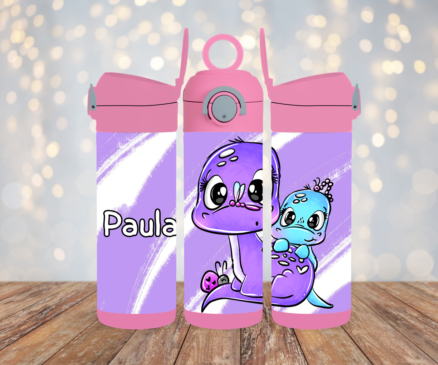 Kinderflasche Schnubbirella Dinocutie Lila