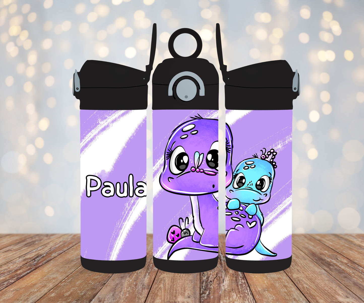 Kinderflasche Schnubbirella Dinocutie Lila