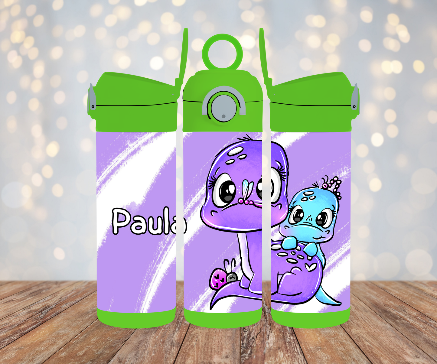 Kinderflasche Schnubbirella Dinocutie Lila