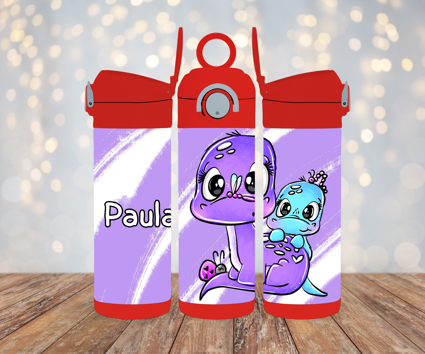 Kinderflasche Schnubbirella Dinocutie Lila