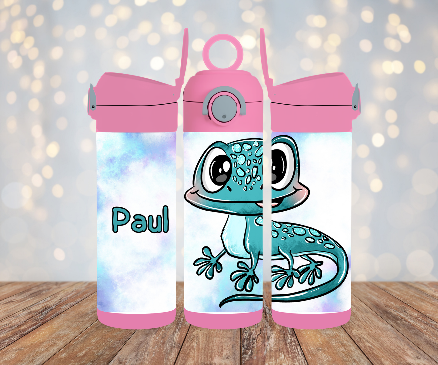 Kinderflasche Schnubbirella Geckoliebe Blau