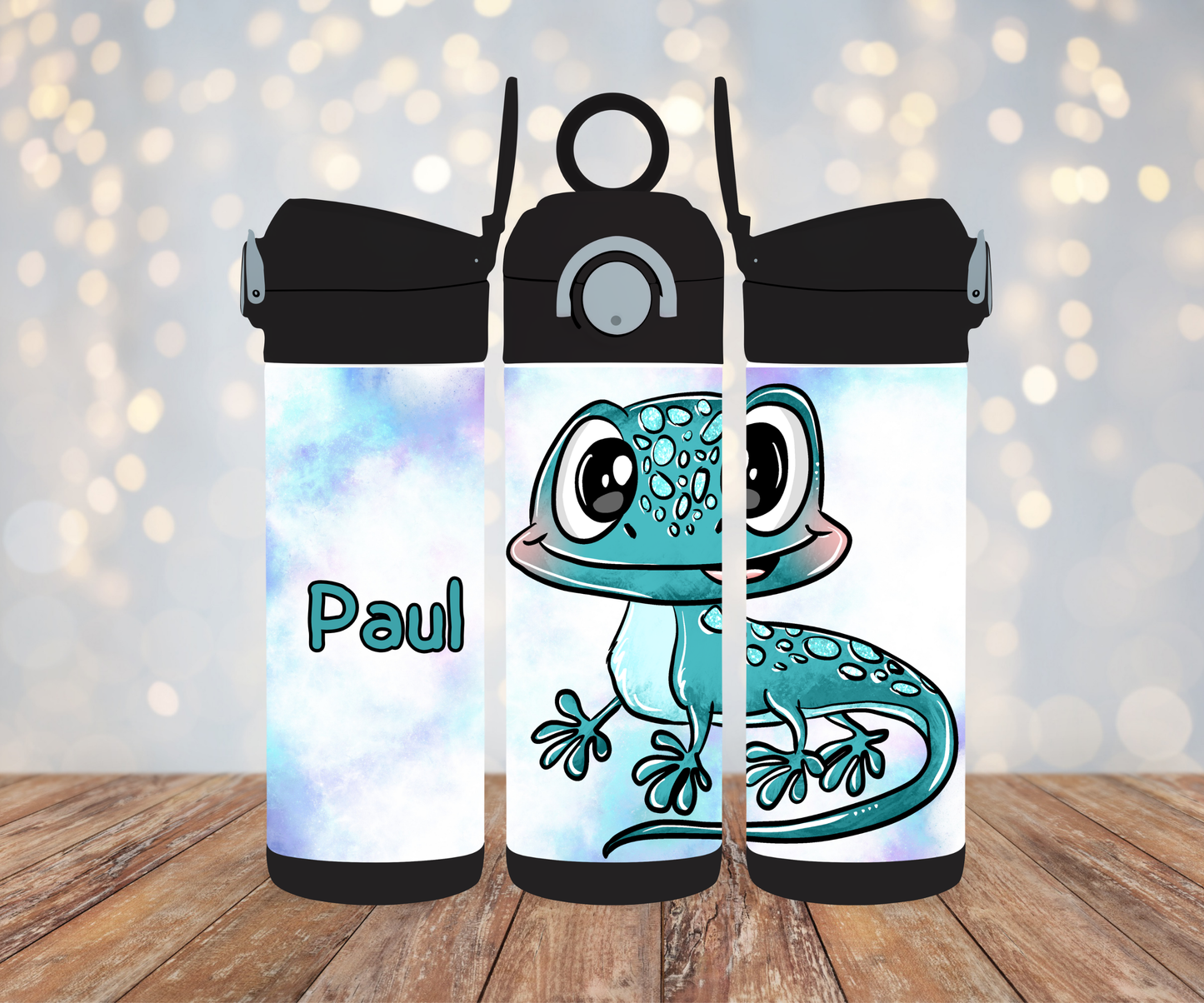 Kinderflasche Schnubbirella Geckoliebe Blau