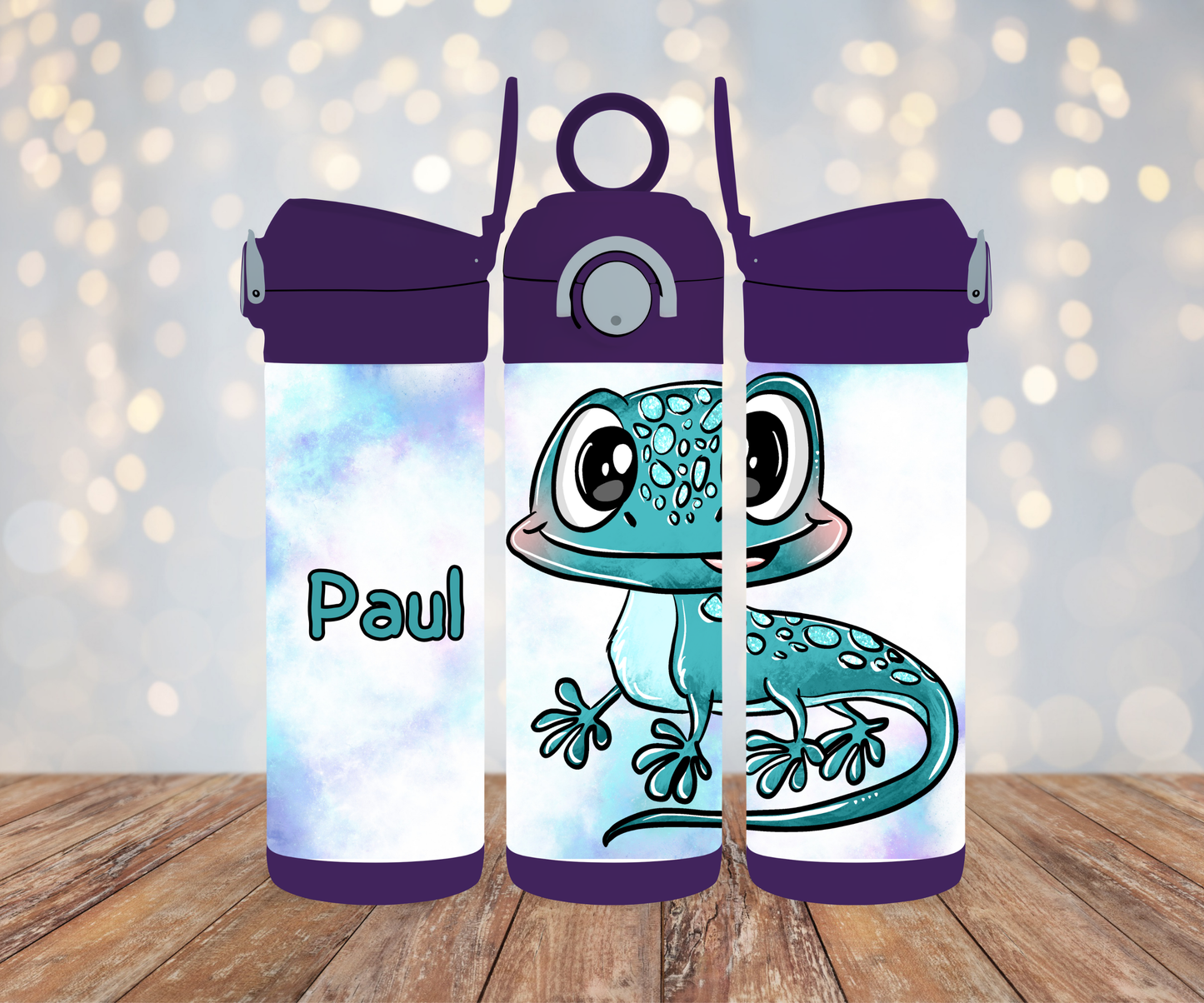 Kinderflasche Schnubbirella Geckoliebe Blau