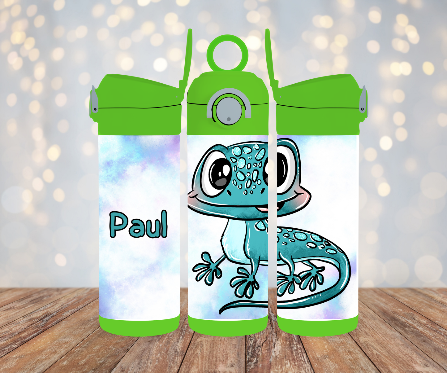 Kinderflasche Schnubbirella Geckoliebe Blau
