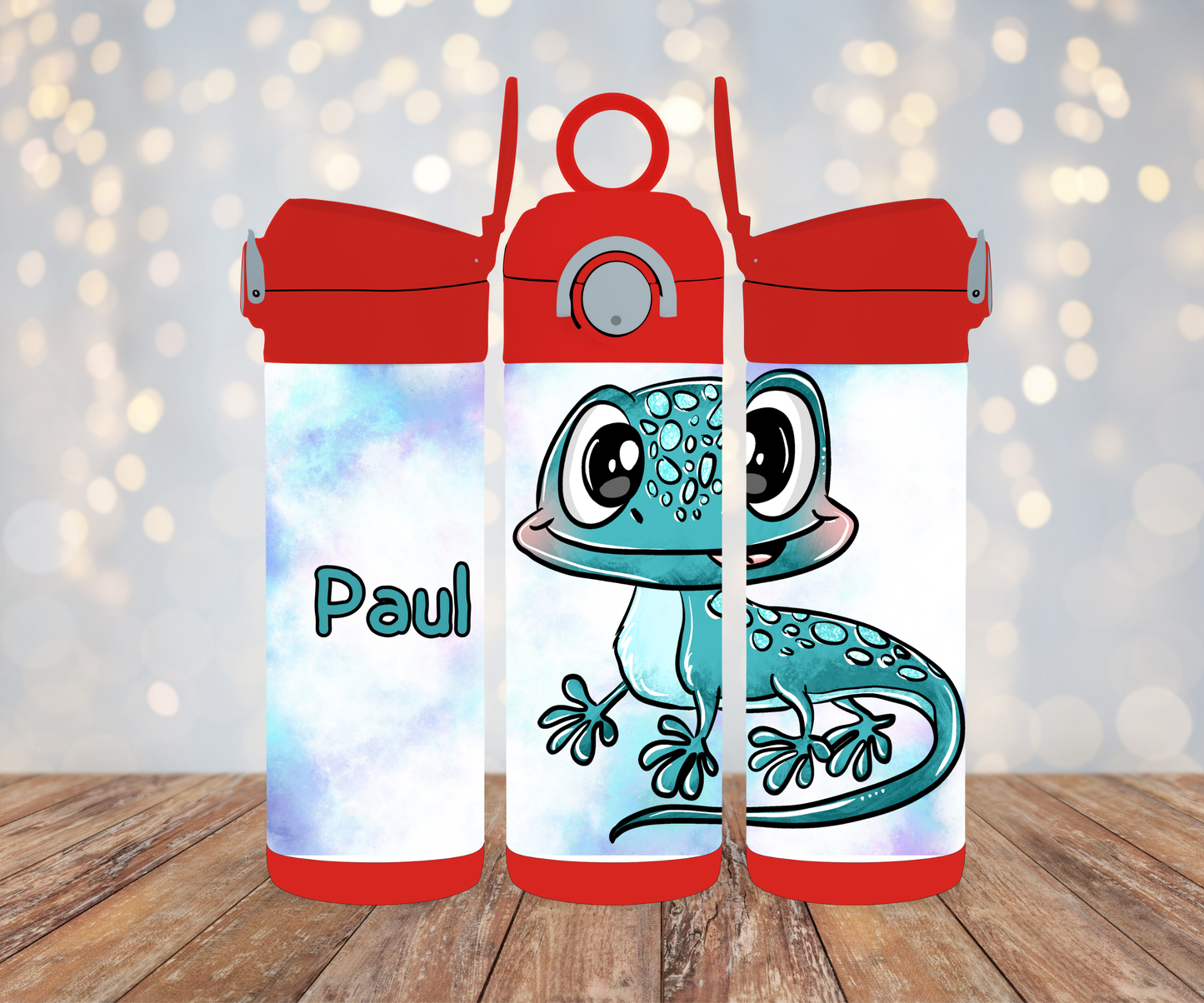 Kinderflasche Schnubbirella Geckoliebe Blau