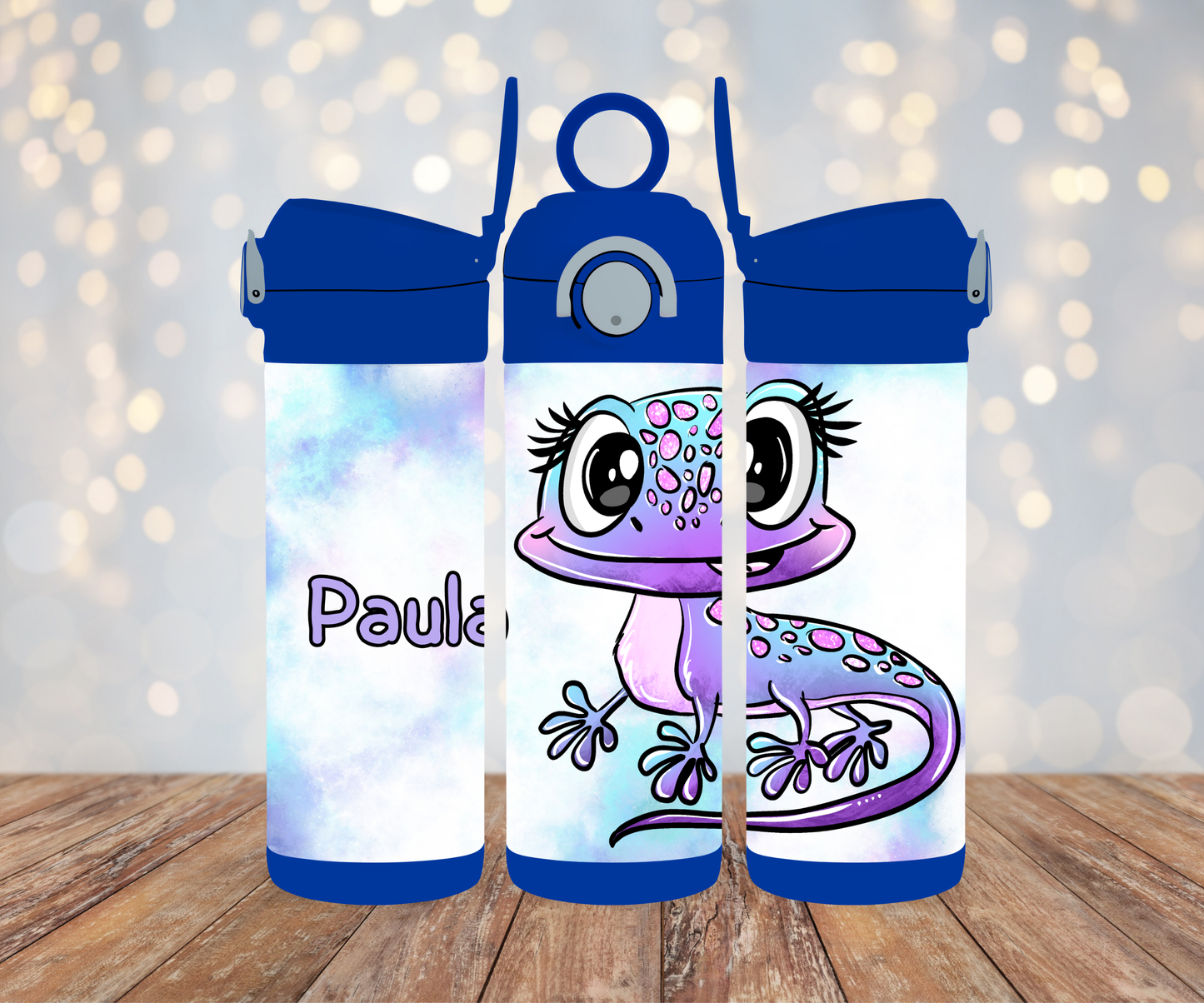 Kinderflasche Schnubbirella Geckoliebe Lila
