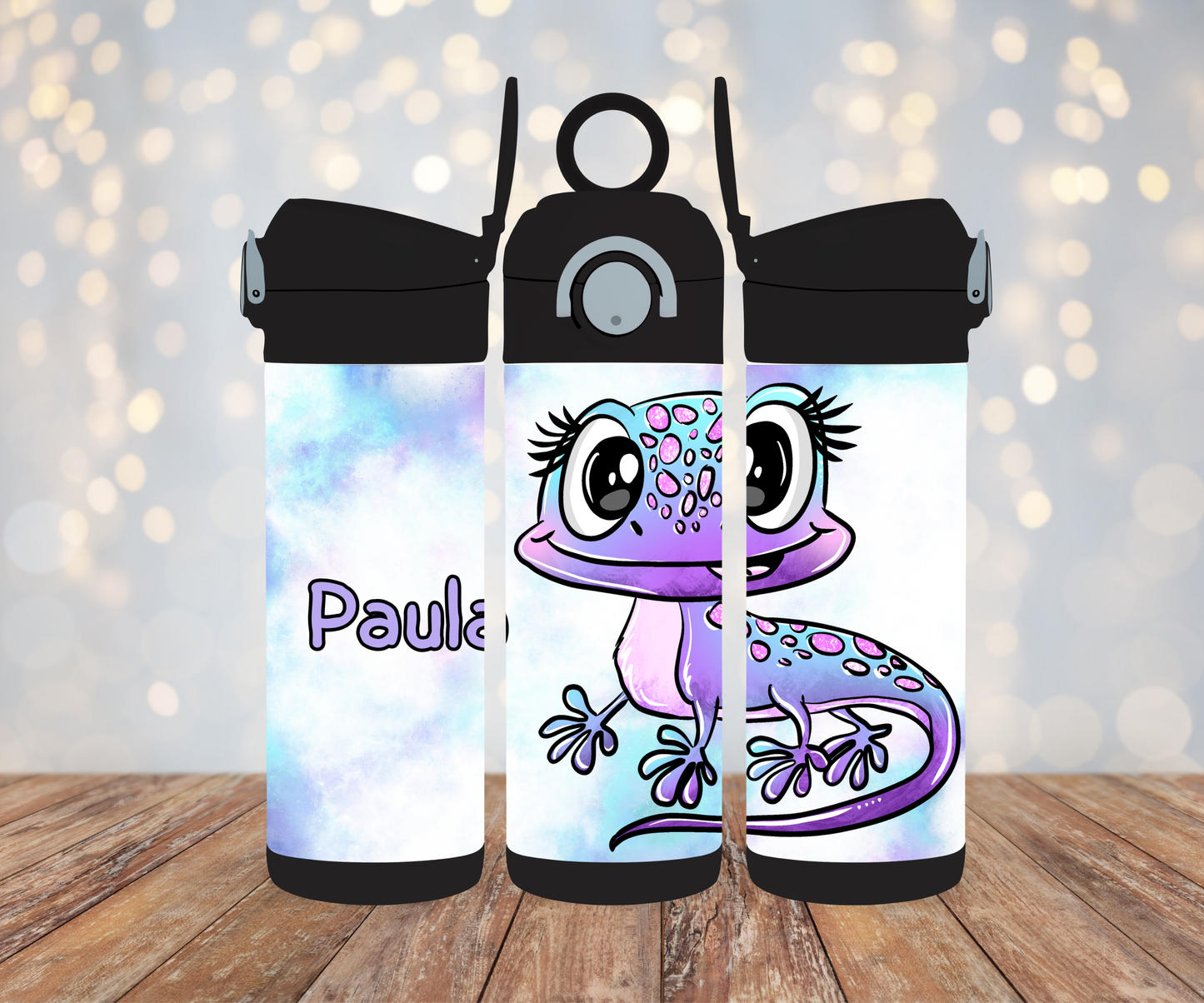 Kinderflasche Schnubbirella Geckoliebe Lila