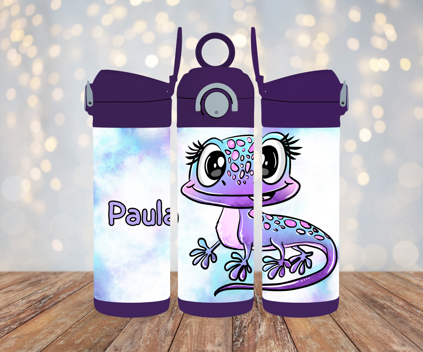 Kinderflasche Schnubbirella Geckoliebe Lila
