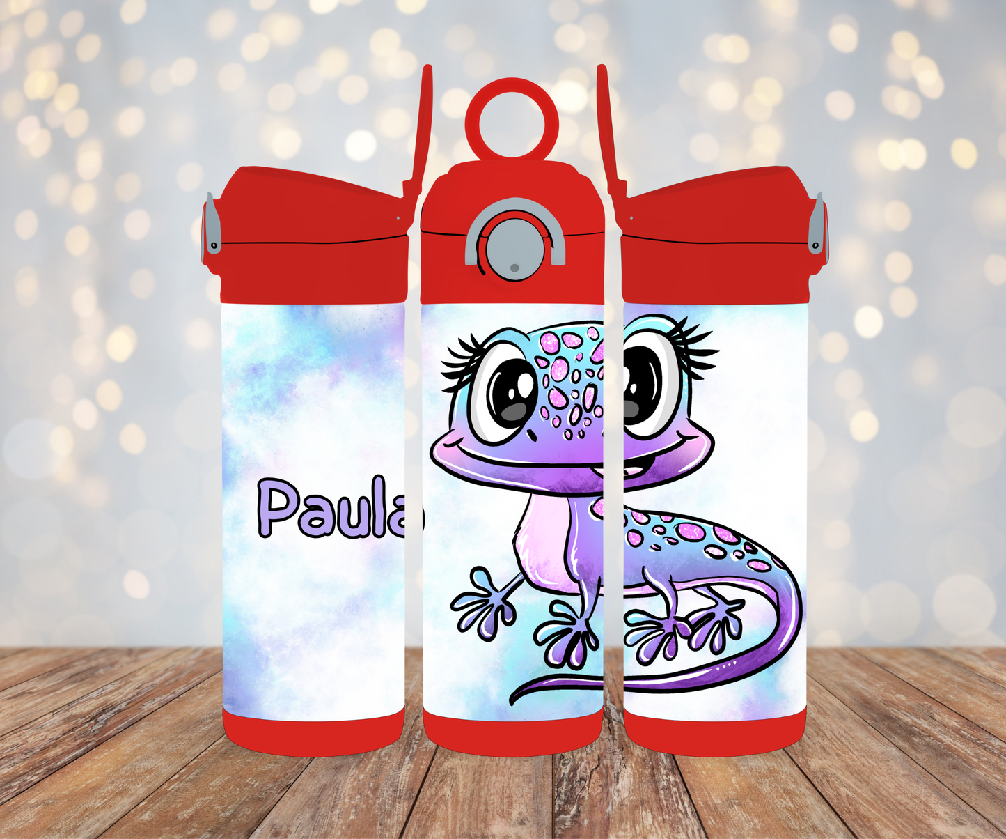 Kinderflasche Schnubbirella Geckoliebe Lila