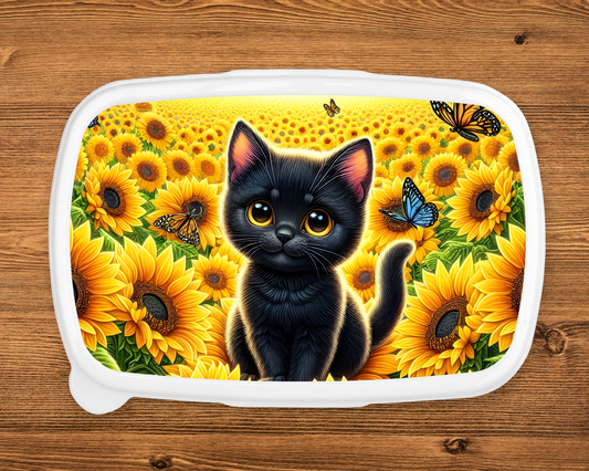 Lunchbox Katze in Sonnenblumen