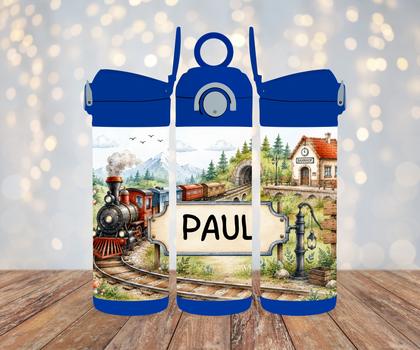 Kinderflasche Eisenbahn Personalisiert