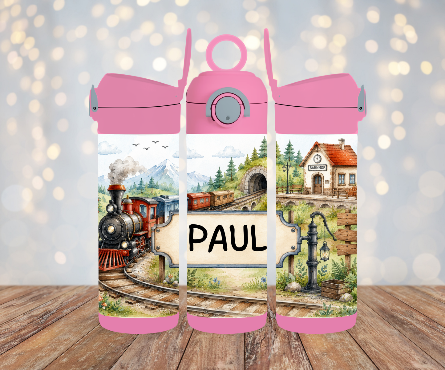 Kinderflasche Eisenbahn Personalisiert