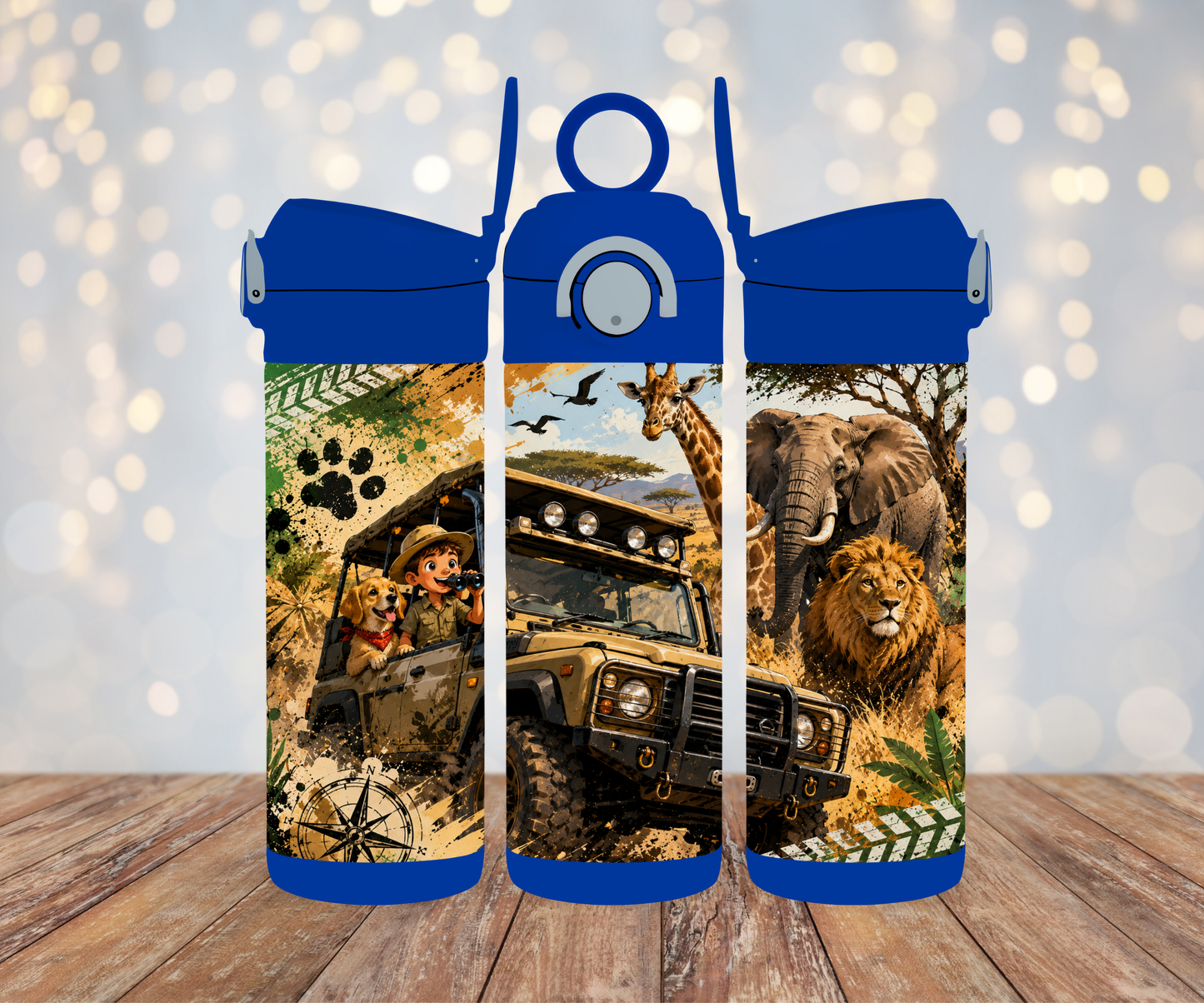Kinderflasche Safari Fahrzeug