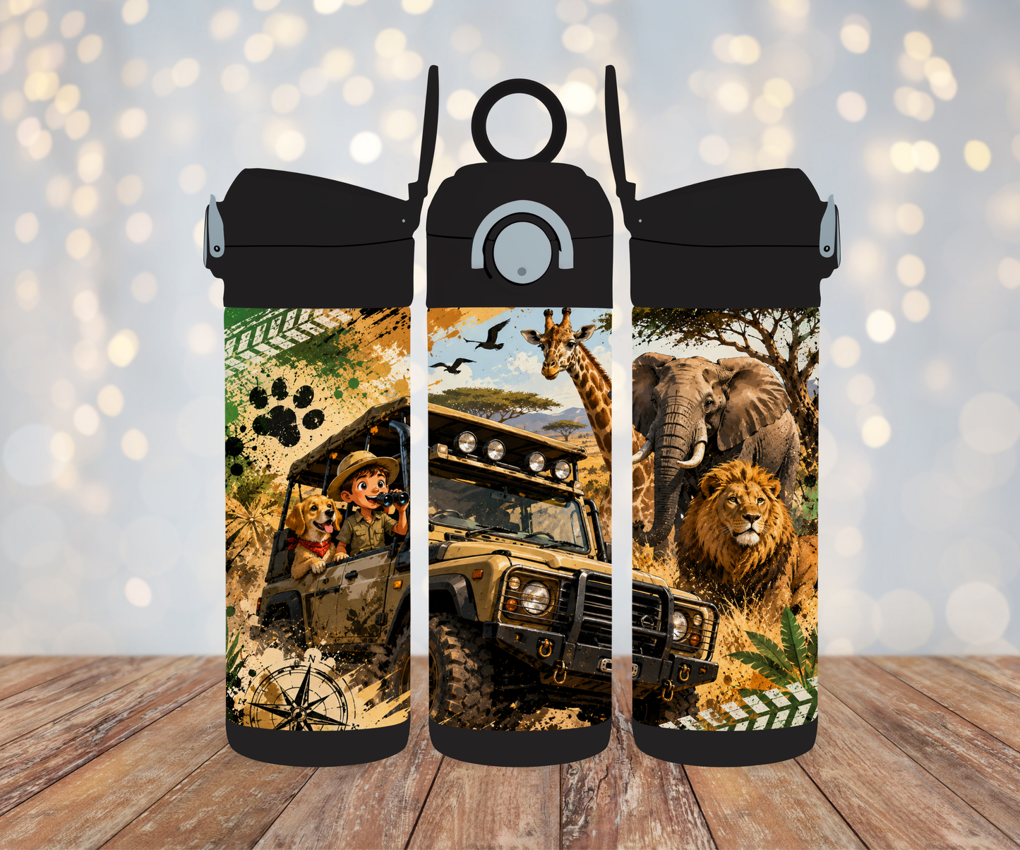 Kinderflasche Safari Fahrzeug