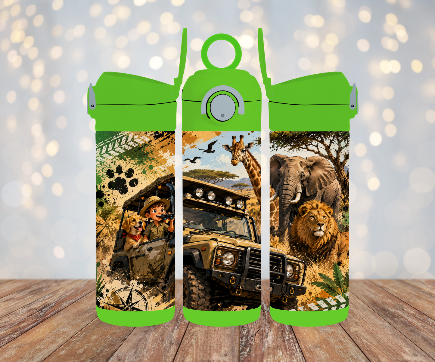 Kinderflasche Safari Fahrzeug