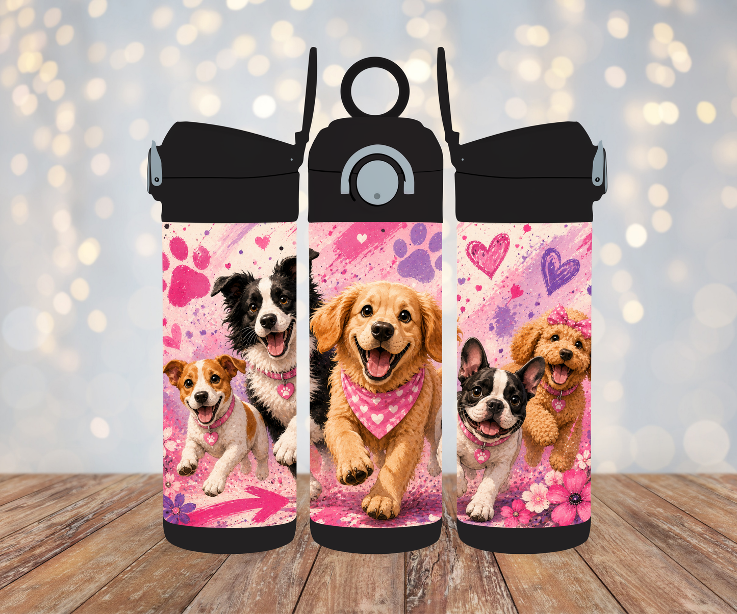 Kinderflasche Hunde Rosa