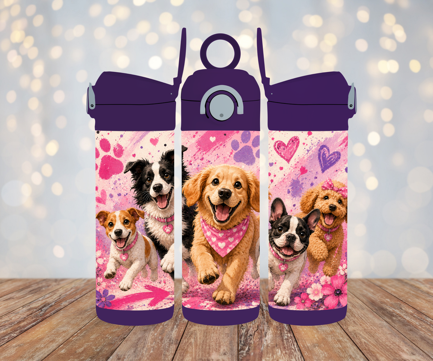 Kinderflasche Hunde Rosa