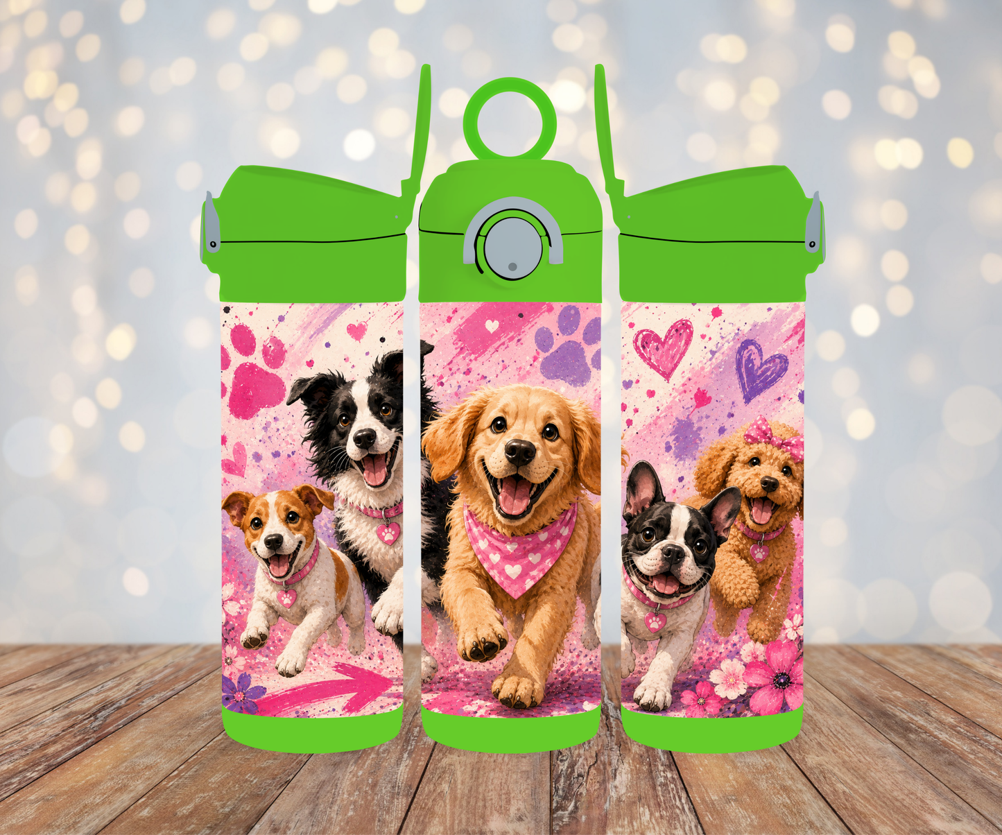 Kinderflasche Hunde Rosa