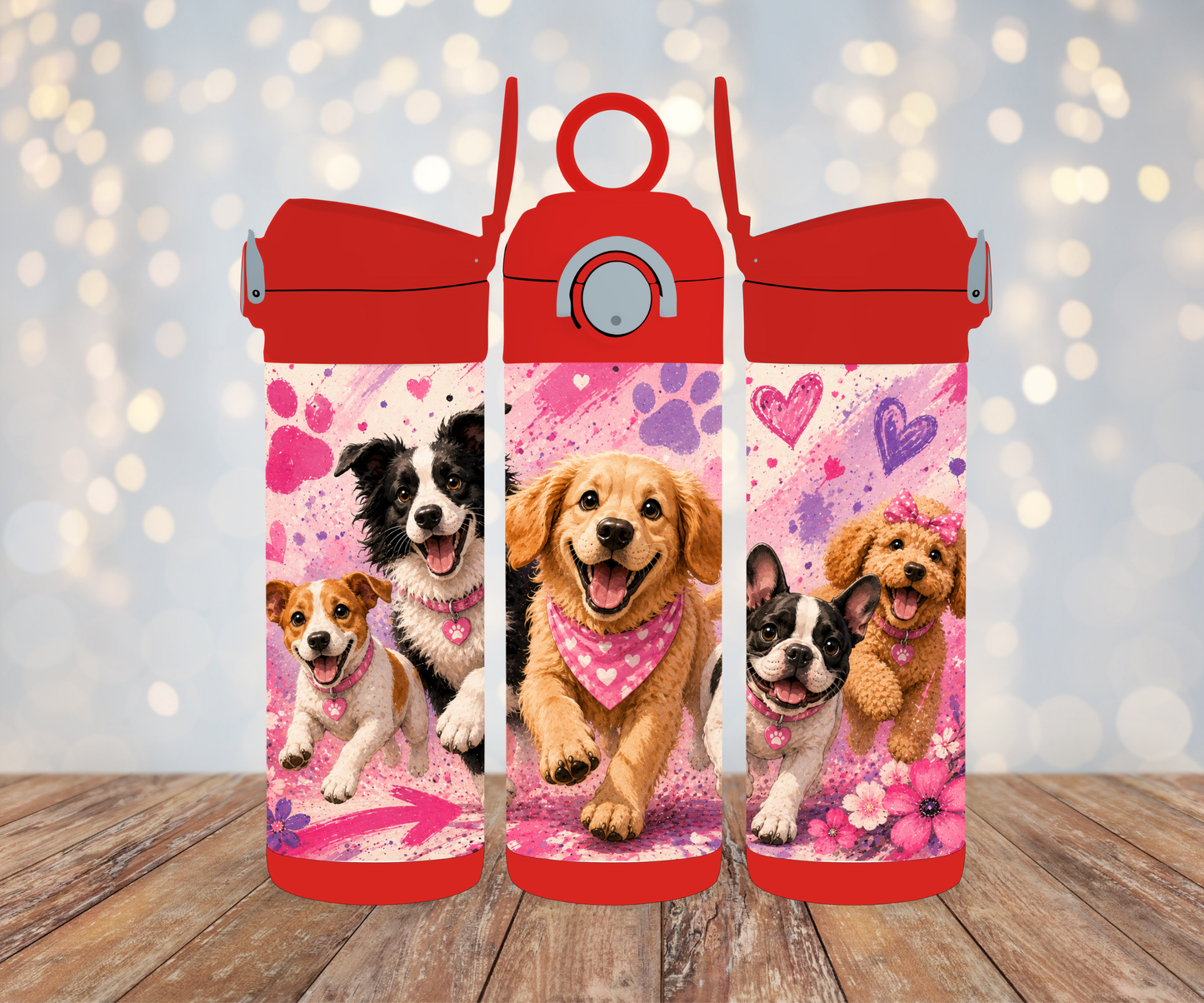 Kinderflasche Hunde Rosa