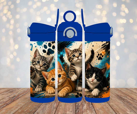 Kinderflasche Katze Blau