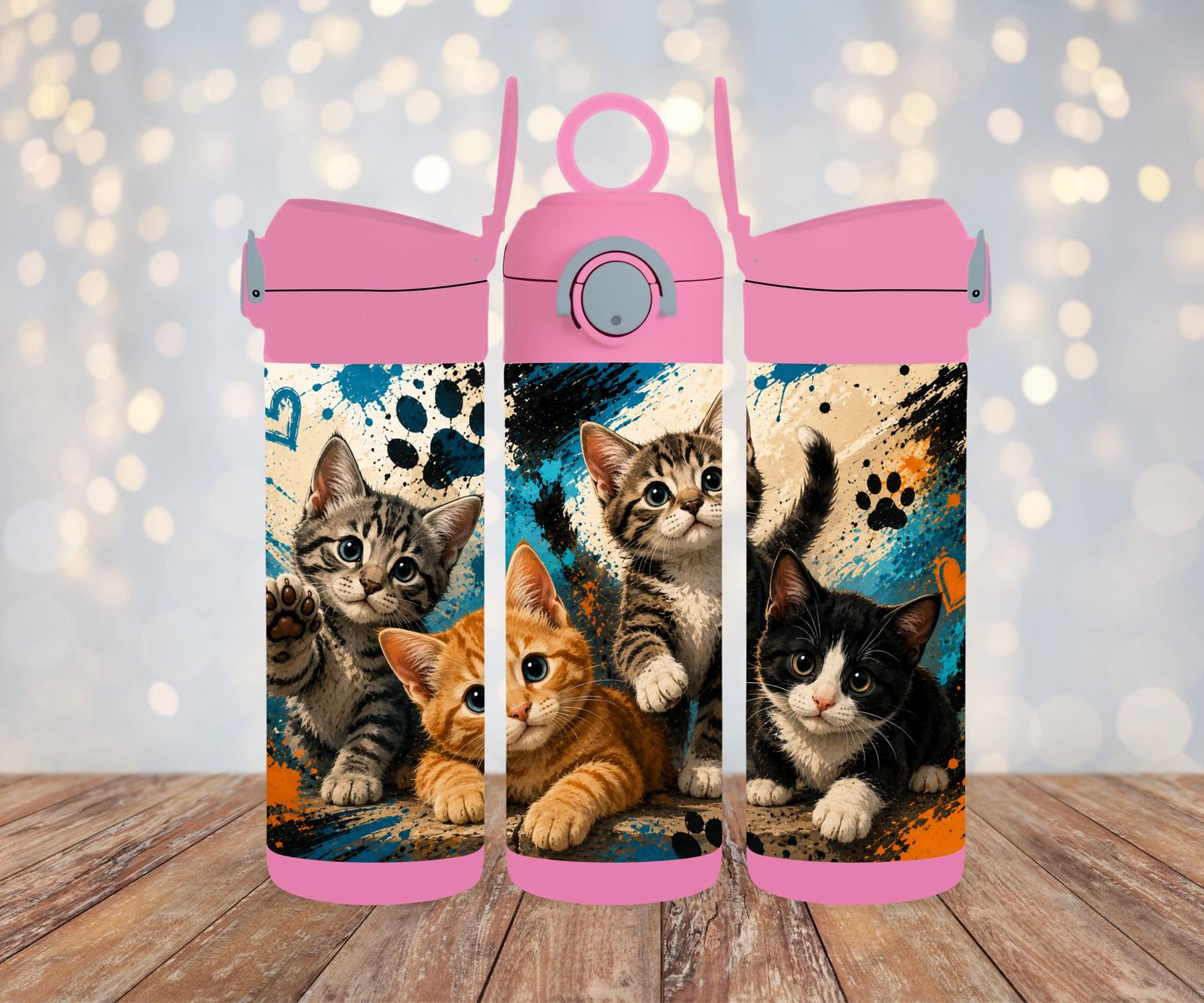 Kinderflasche Katze Blau