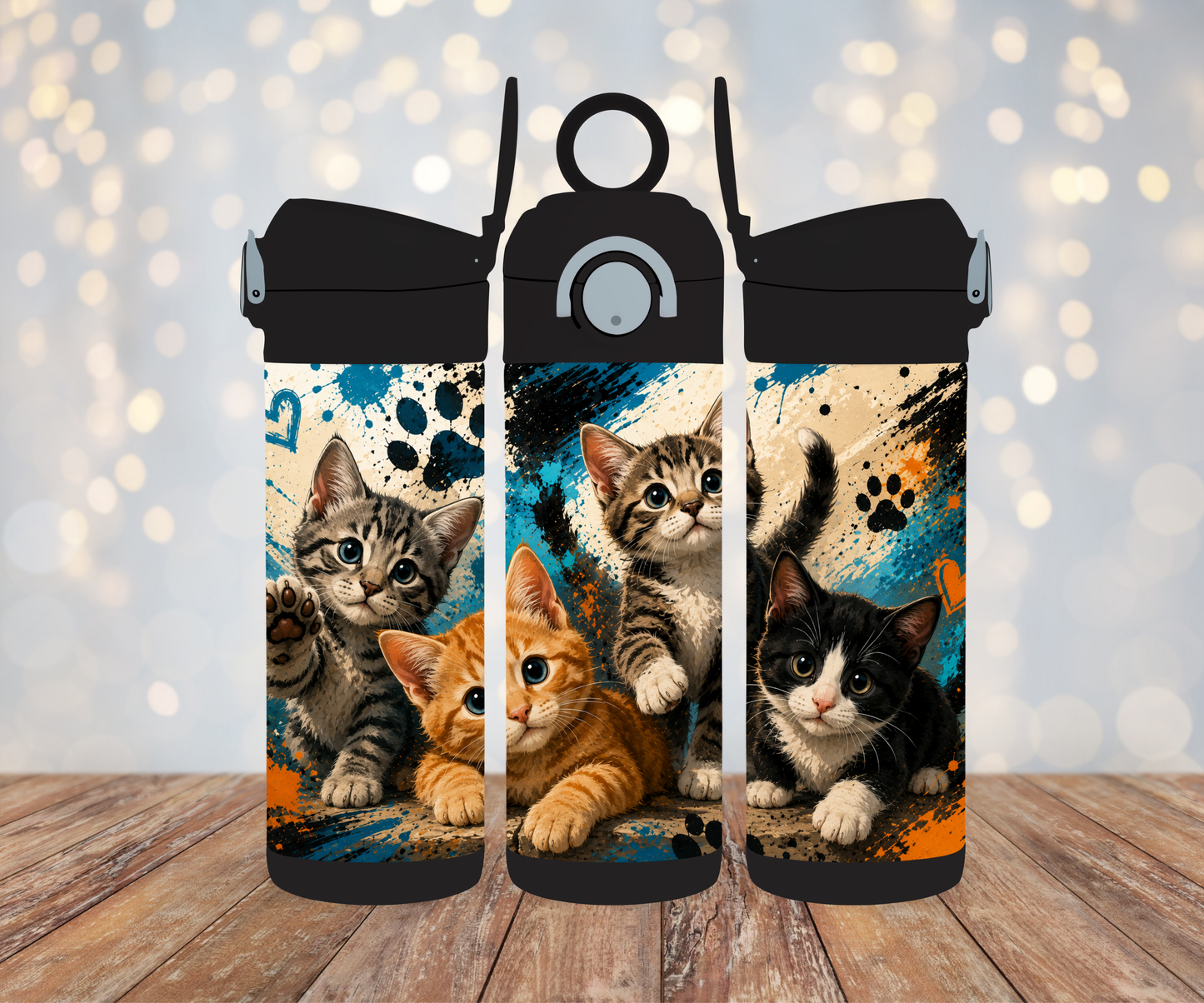 Kinderflasche Katze Blau