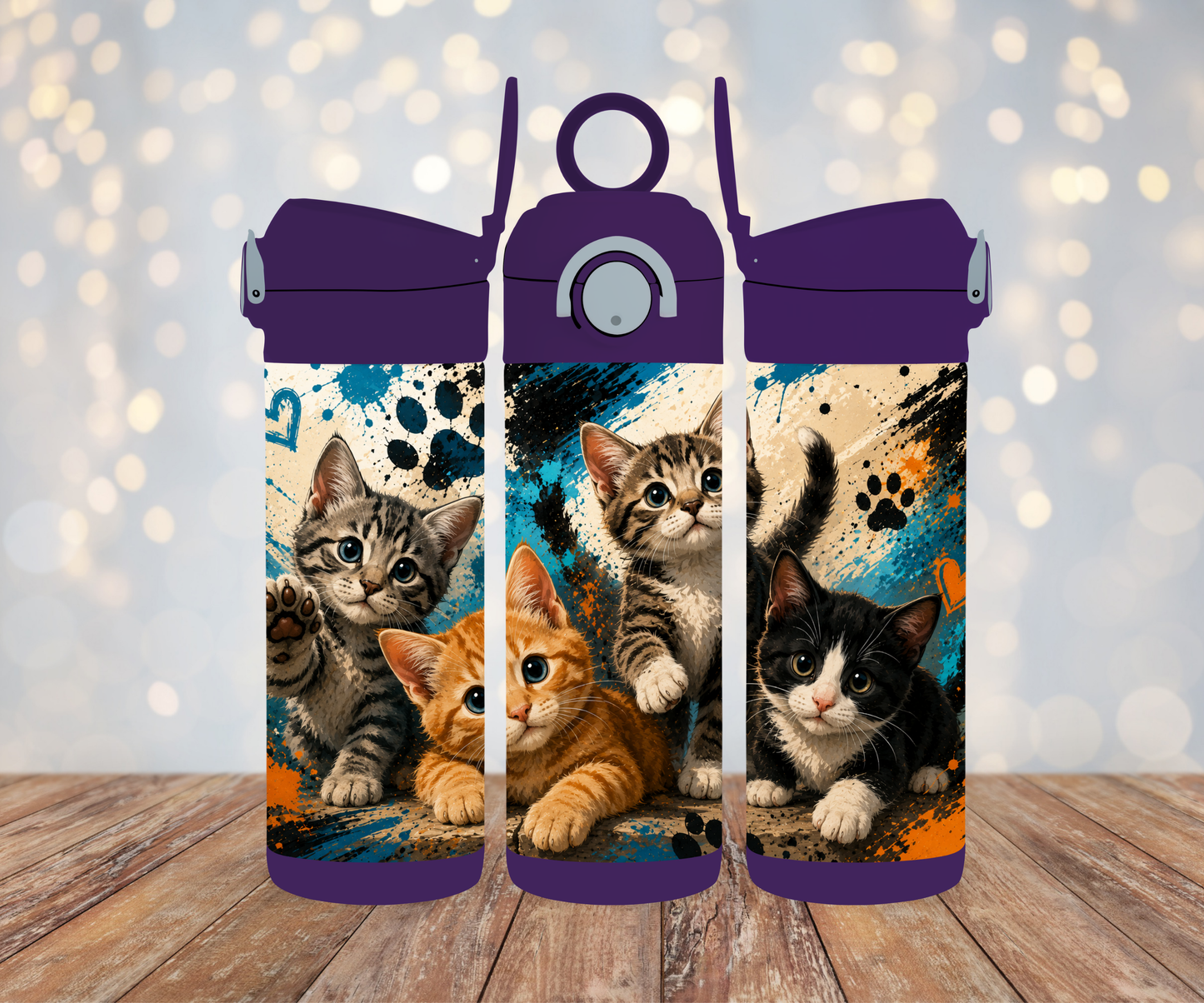 Kinderflasche Katze Blau