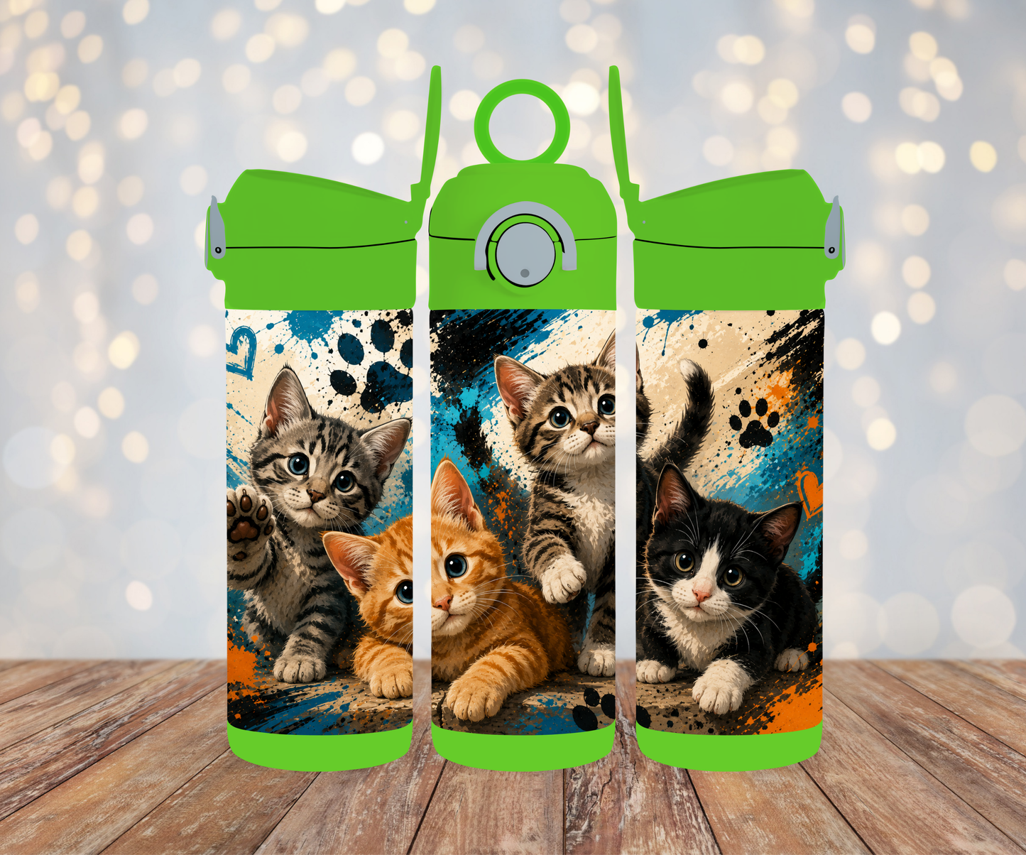 Kinderflasche Katze Blau