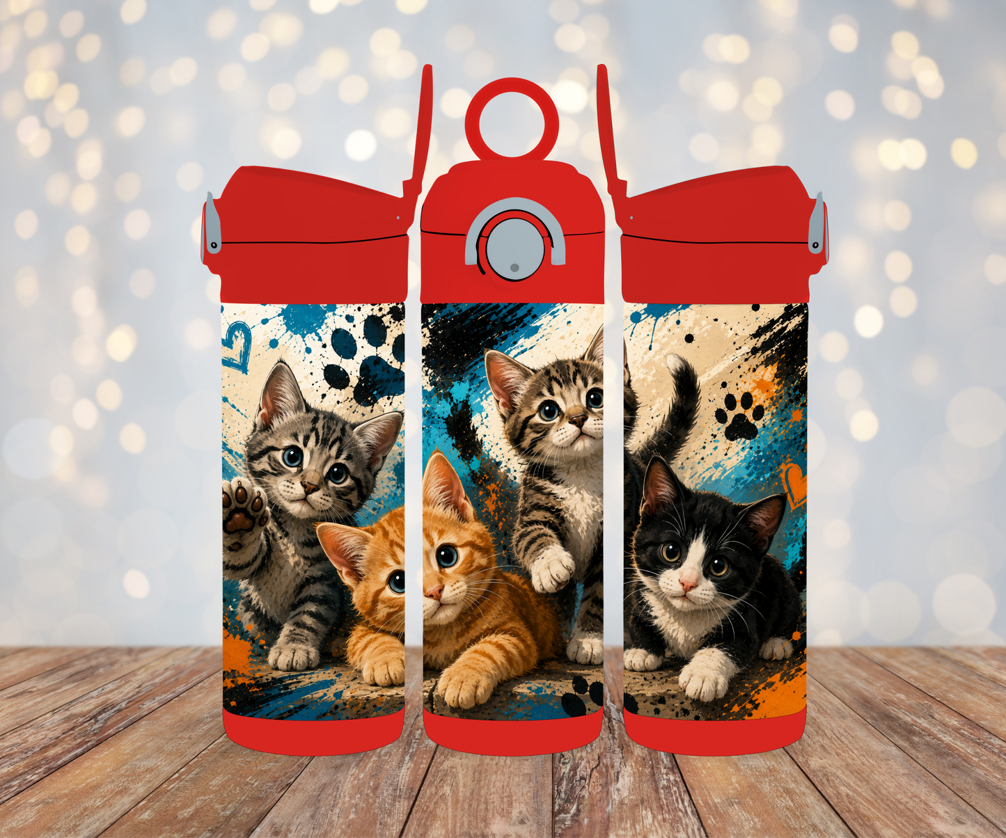 Kinderflasche Katze Blau
