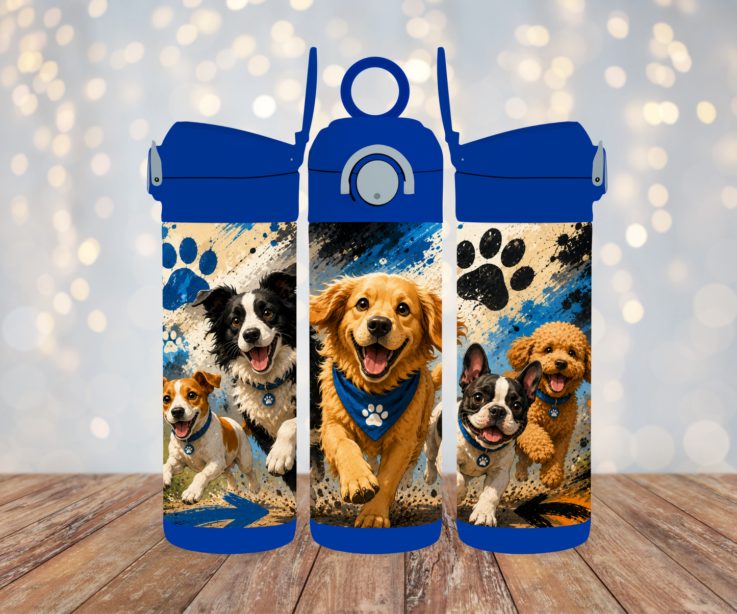 Kinderflasche Hunde Blau