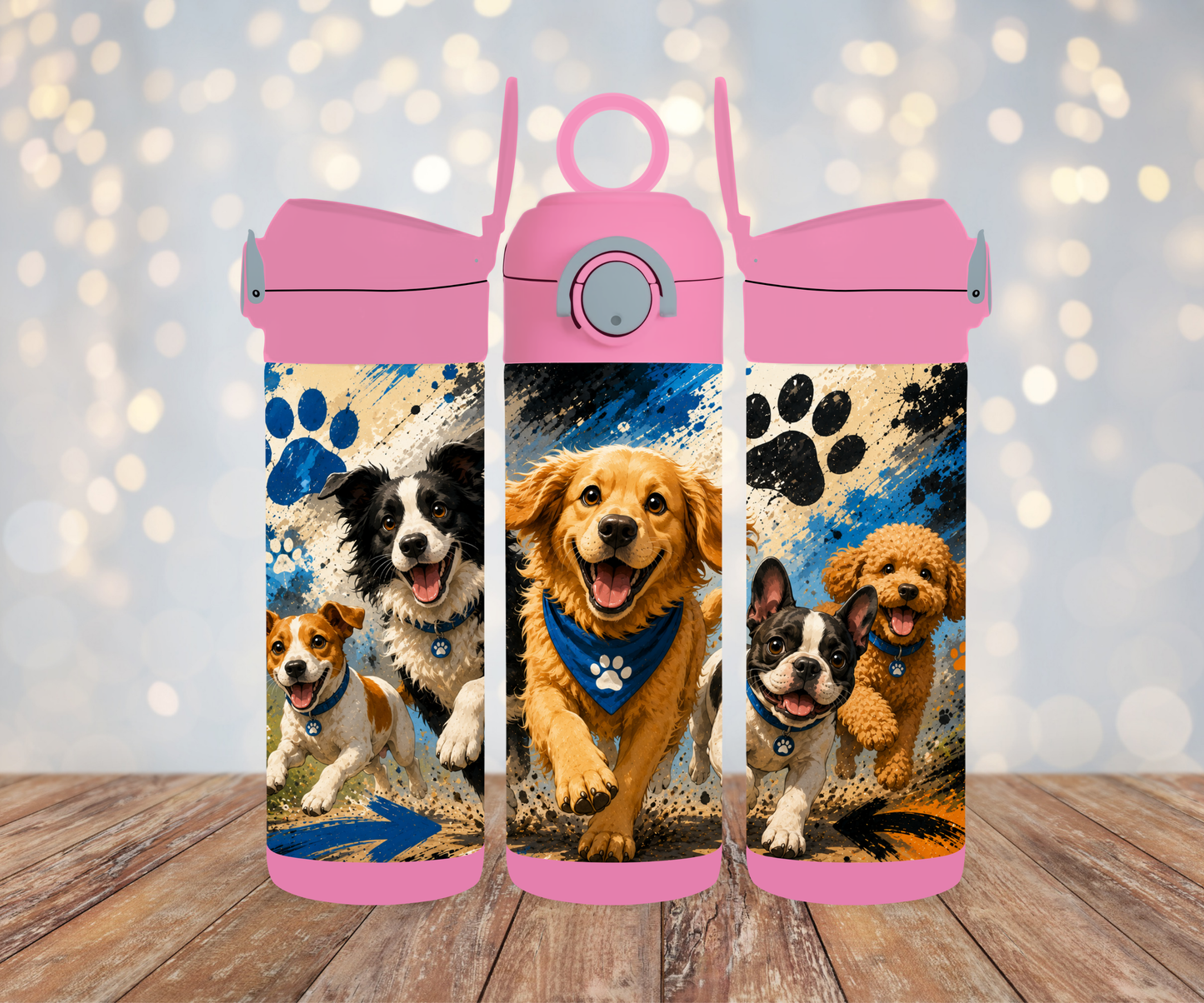 Kinderflasche Hunde Blau