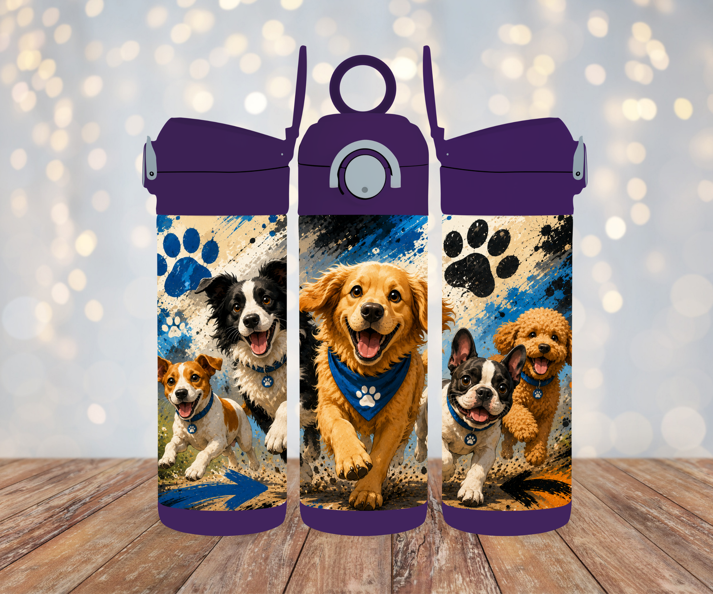 Kinderflasche Hunde Blau