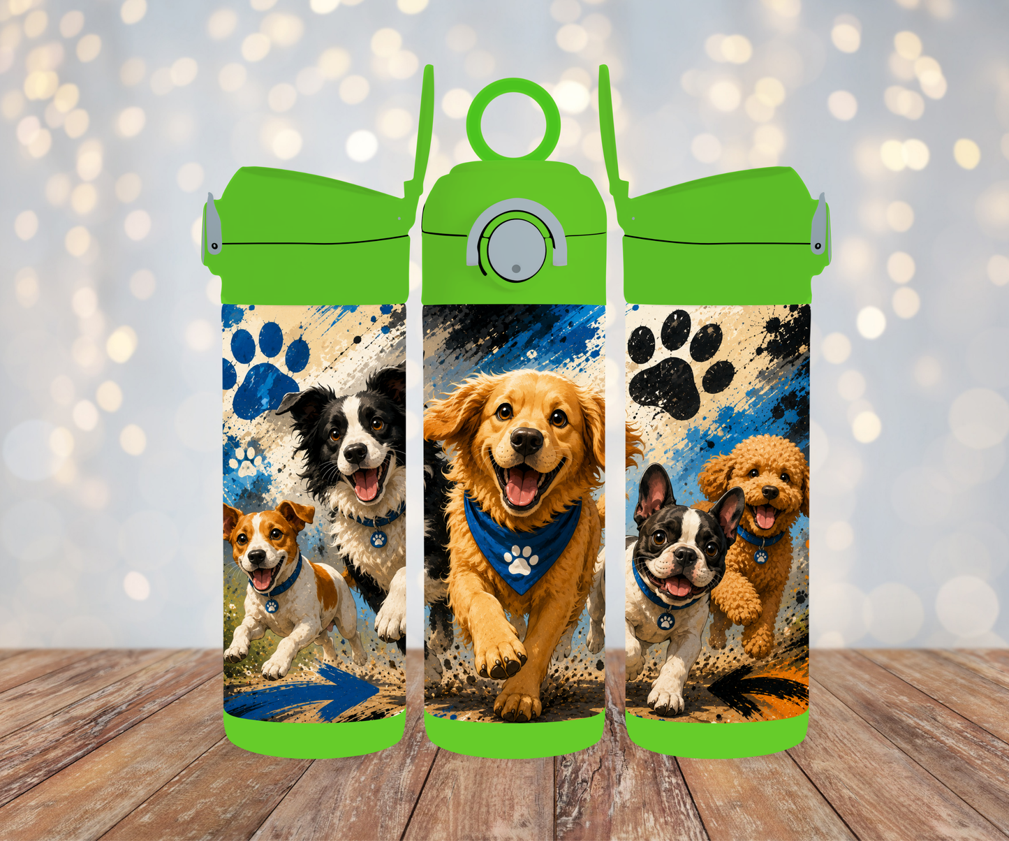 Kinderflasche Hunde Blau