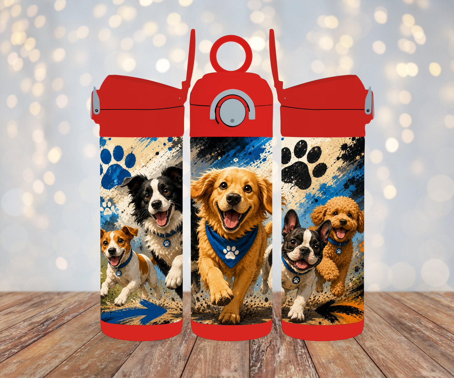 Kinderflasche Hunde Blau