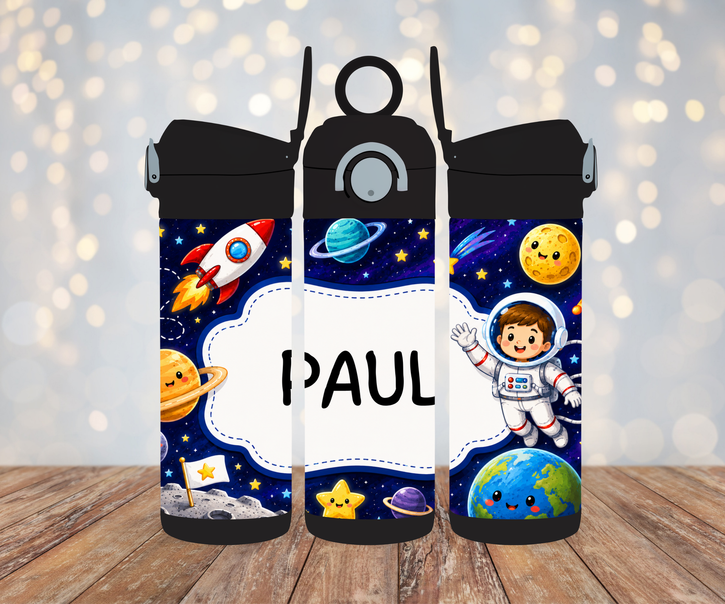 Kinderflasche Weltall Personalisiert