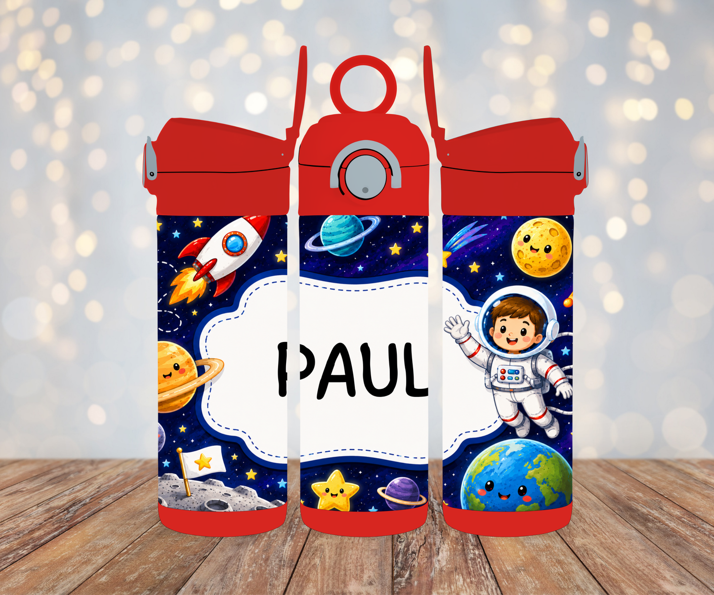 Kinderflasche Weltall Personalisiert