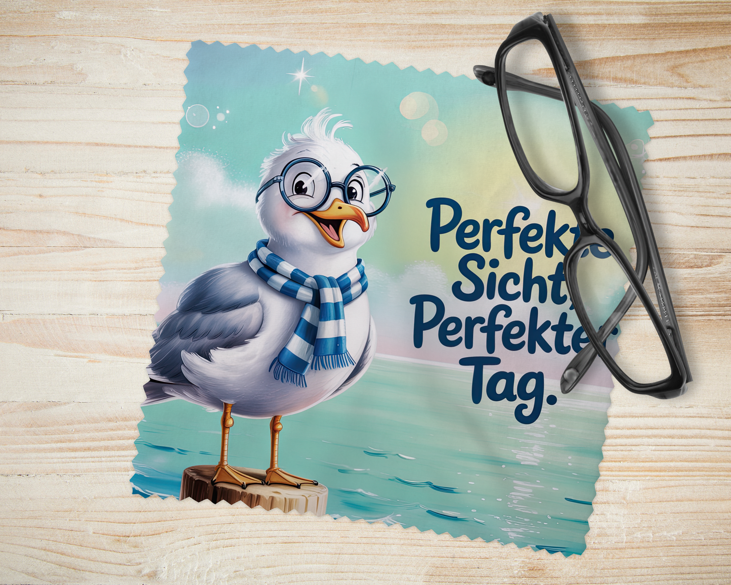 Brillenputztuch Möwe